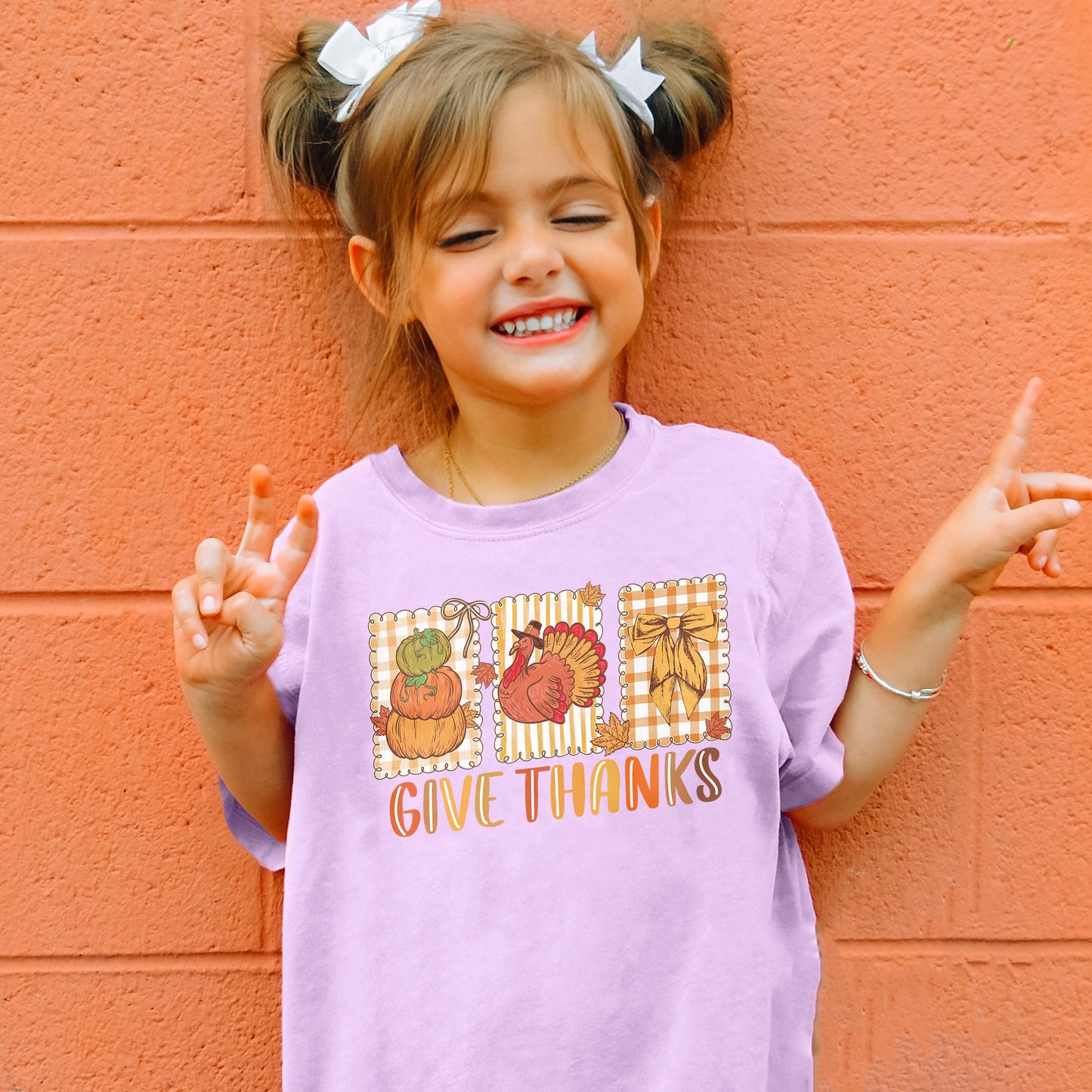 Thanksgiving Holiday, Give Thanks Coquette, Fall Pumpkin Turkey, Grateful Thankful Blessed, Autumn Gift Youth Tshirt