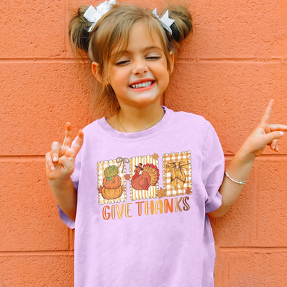 Thanksgiving Holiday, Give Thanks Coquette, Fall Pumpkin Turkey, Grateful Thankful Blessed, Autumn Gift Youth Tshirt
