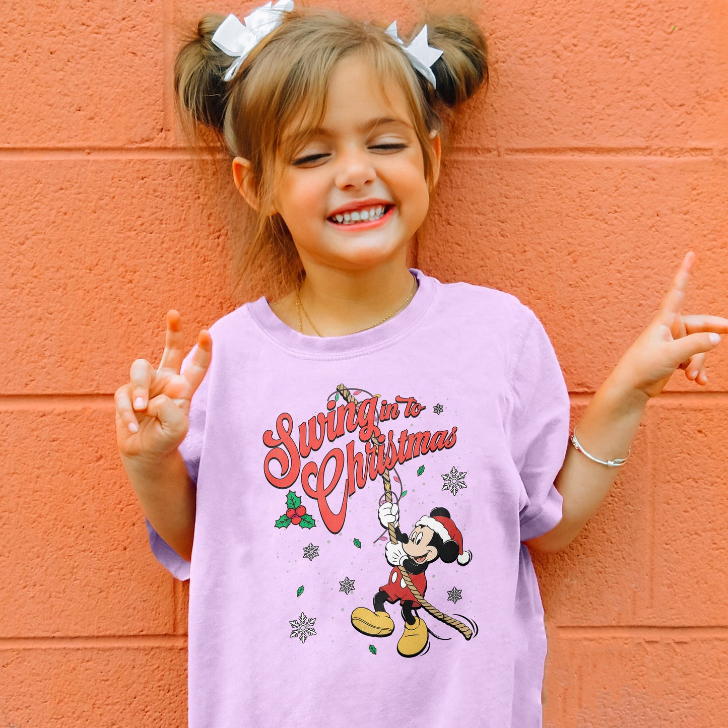 Swing Into Christmas Shirt: Funny Mickey Christmas Tee, Cute Holiday Shirt, Festive Disney Christmas Outfit Youth Tshirt