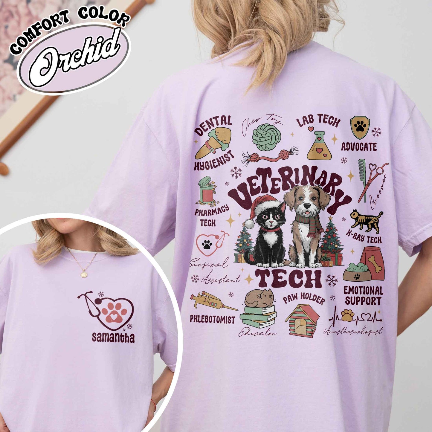 Vet Tech Shirt Personalized, Vet Tech Week 2024, Custom Christmas Vet Tech Shirt, Custom Vet Assistant Shirt, Animal Doctor Gift, Nurse Vet Shirt