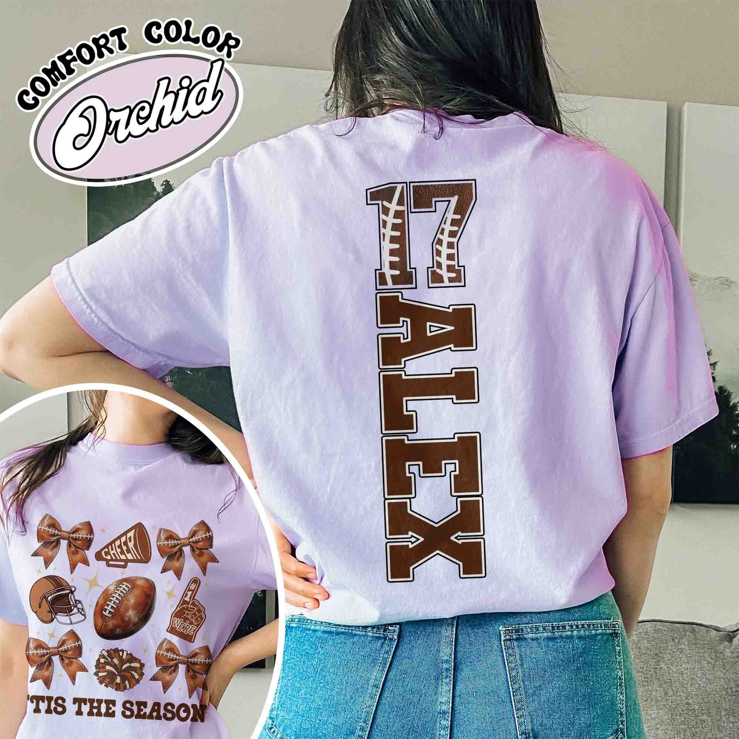 Coquette Bow Football Season, Football With Coquette Bow, Football Mom Shirt, Custom Shirt for Football, Custom Football Cheer, American Football