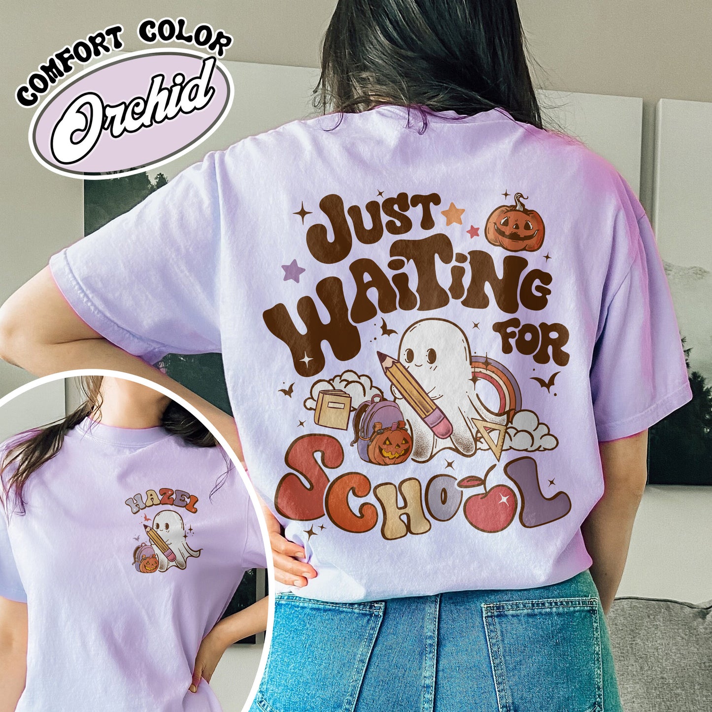 Waiting For Comfort Colors Shirt, Custom Halloween Teacher Shirts, Cute Ghost Teacher Halloween Shirt, Spooky Teacher Shirt, Spooky Season Shirt