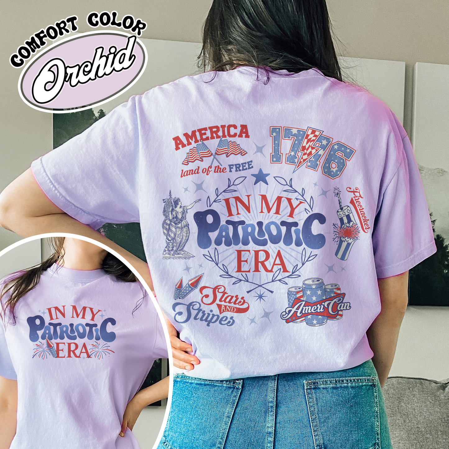 Patriotic Comfort Colors Shirt, America Retro Shirt, Red White And Blue, Independence Day Tee, Usa Flag, 4th Of July Shirt, Fourth Of July Shirt