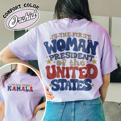 The One where Kamala is the First Woman President, Kamala Harris 2024 Election Shirt, Vote Blue 2024, Democrat Shirt