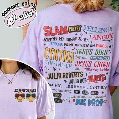 Cynthia Slam Poetry Comfort Color Shirt, T Shirt With Poetry, Funny Shirt, Cynthia Slam Poetry Comfort Colors Shirt, 22 Jumb Street Shirt, Slam Poetry Quotes