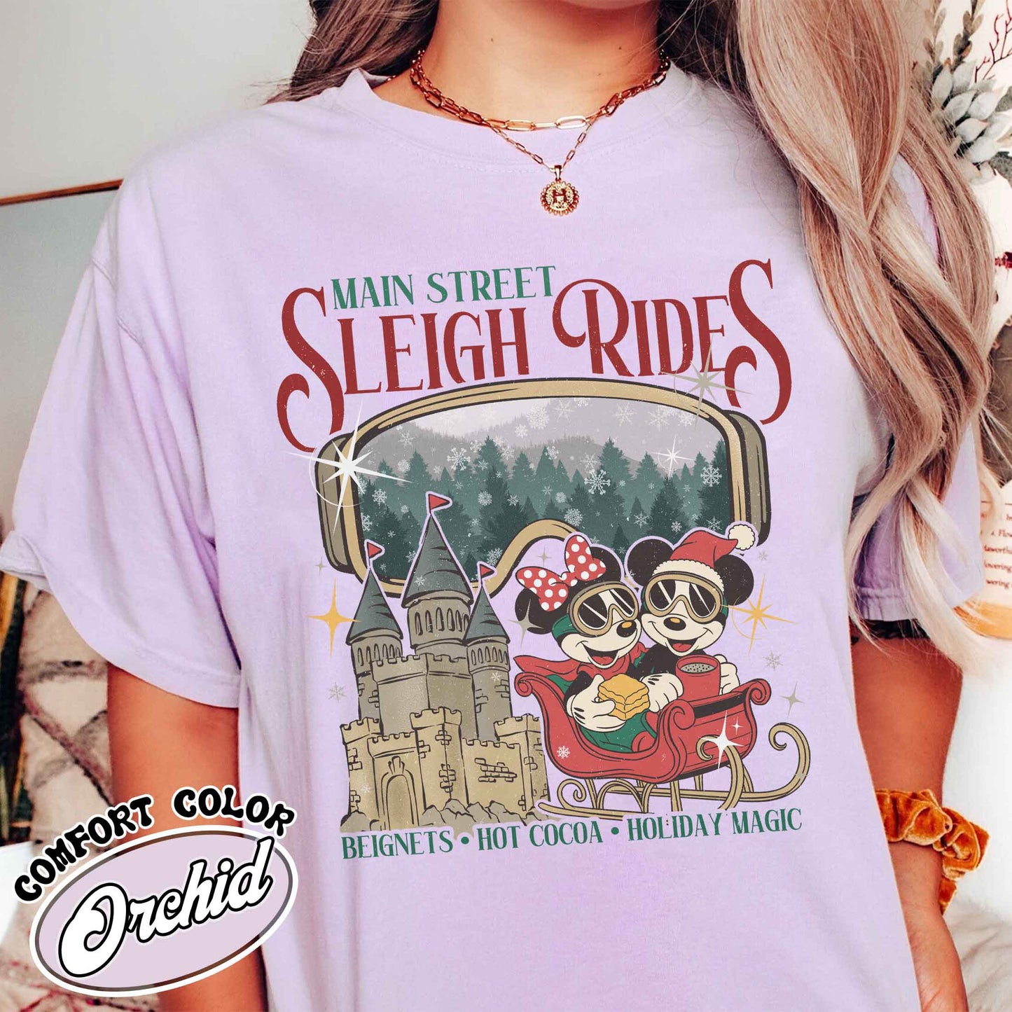 Main Street Sleigh Rides Shirts, Christmas Girls Trip T Shirts, the Most Magical Place on Earth Christmas Shirt, Hot Cocoa Christmas Shirt