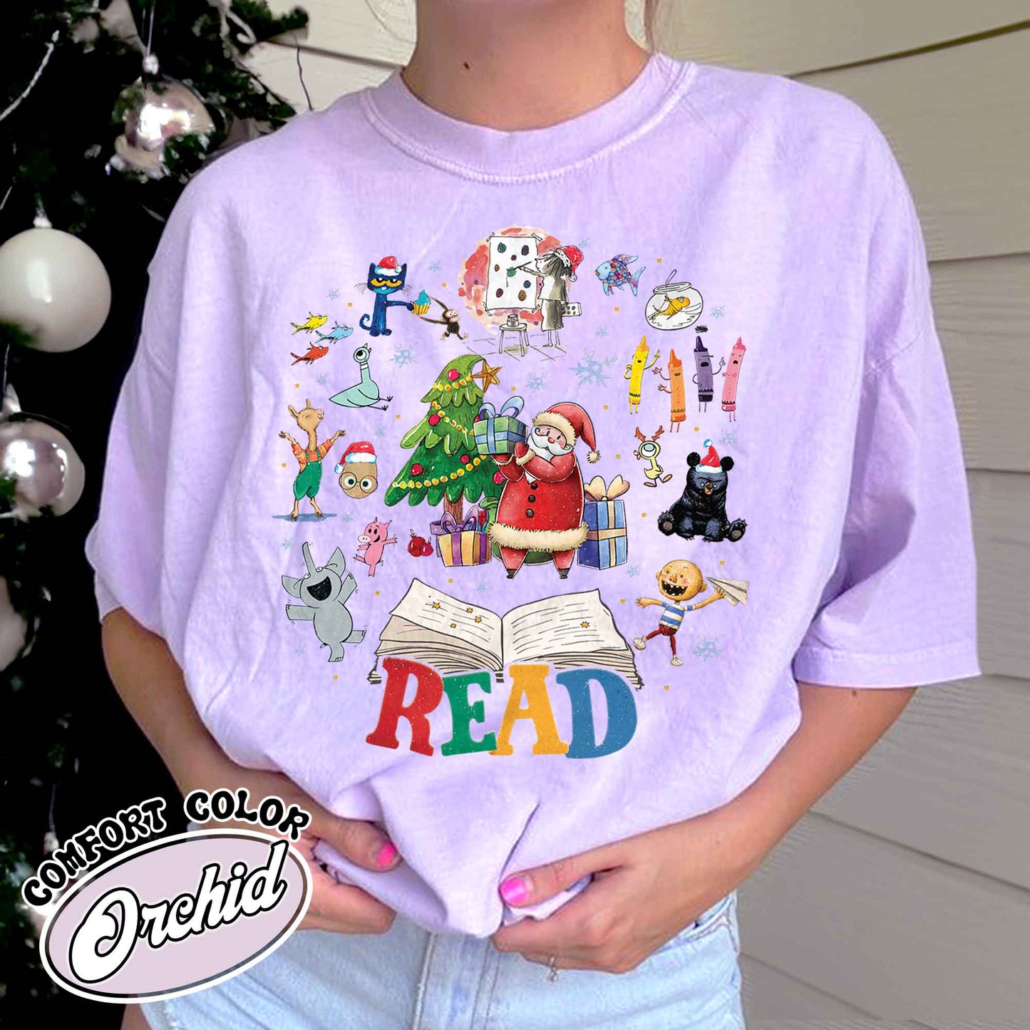 Read Children’s Books Teacher T-Shirt, Christmas Teacher Shirt, Christmas Gift for Teacher, Teaching Tee, Teachers Day, Teachers Life Shirt