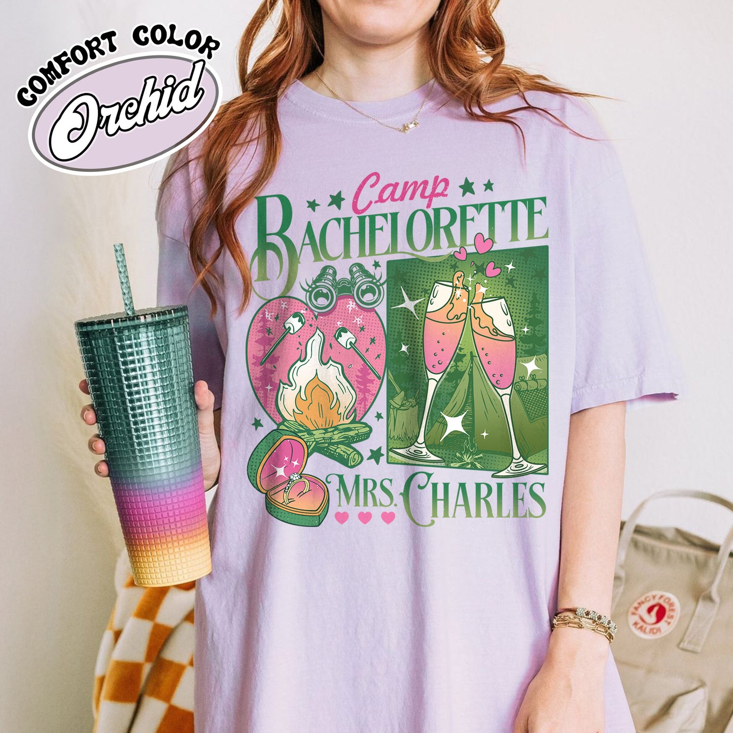 Bachelorette Comfort Color Shirt, Custom Camp Bachelorette Party Shirt, Hiking Bridal Party Shirt