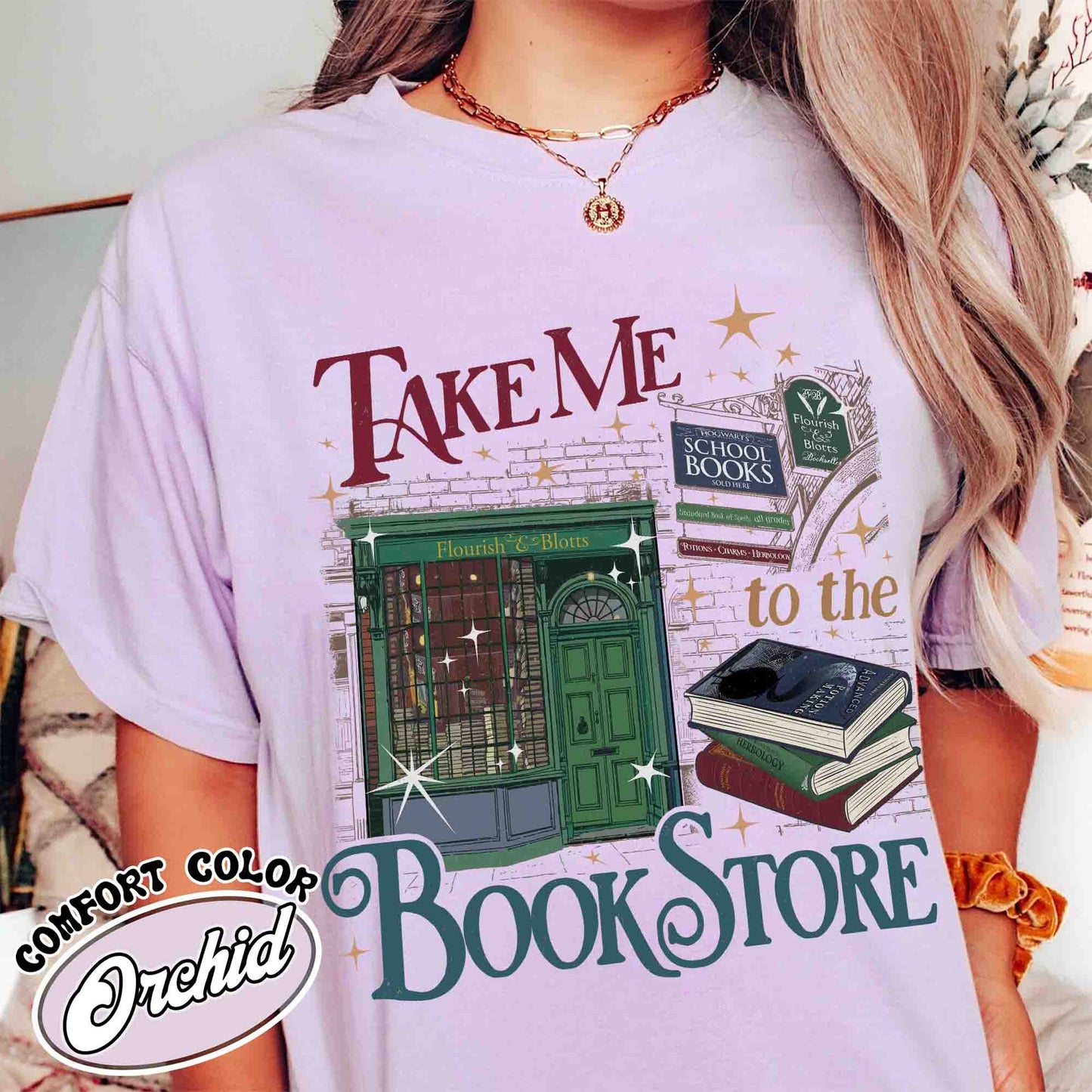 Take Me to the Book Store Shirt, Wizard Book Shop Comfort Colors Shirt, Bookseller Wizarding HP World, Book Store, Bookish Shirt, Librarian Lover