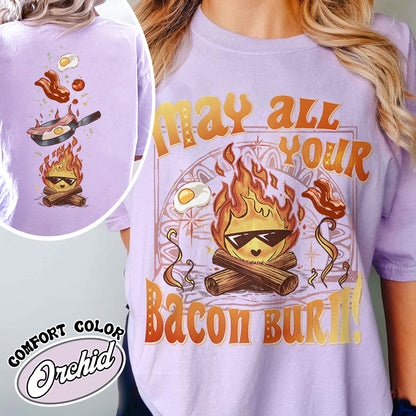 May All Your Bacon Burn Shirt, Move Castle Shirt, Bed and Breakfast Tshirt, Anime Shirt, Anime Fan Gift, Kawaii Fire Shirt, Fire Demon Shirt