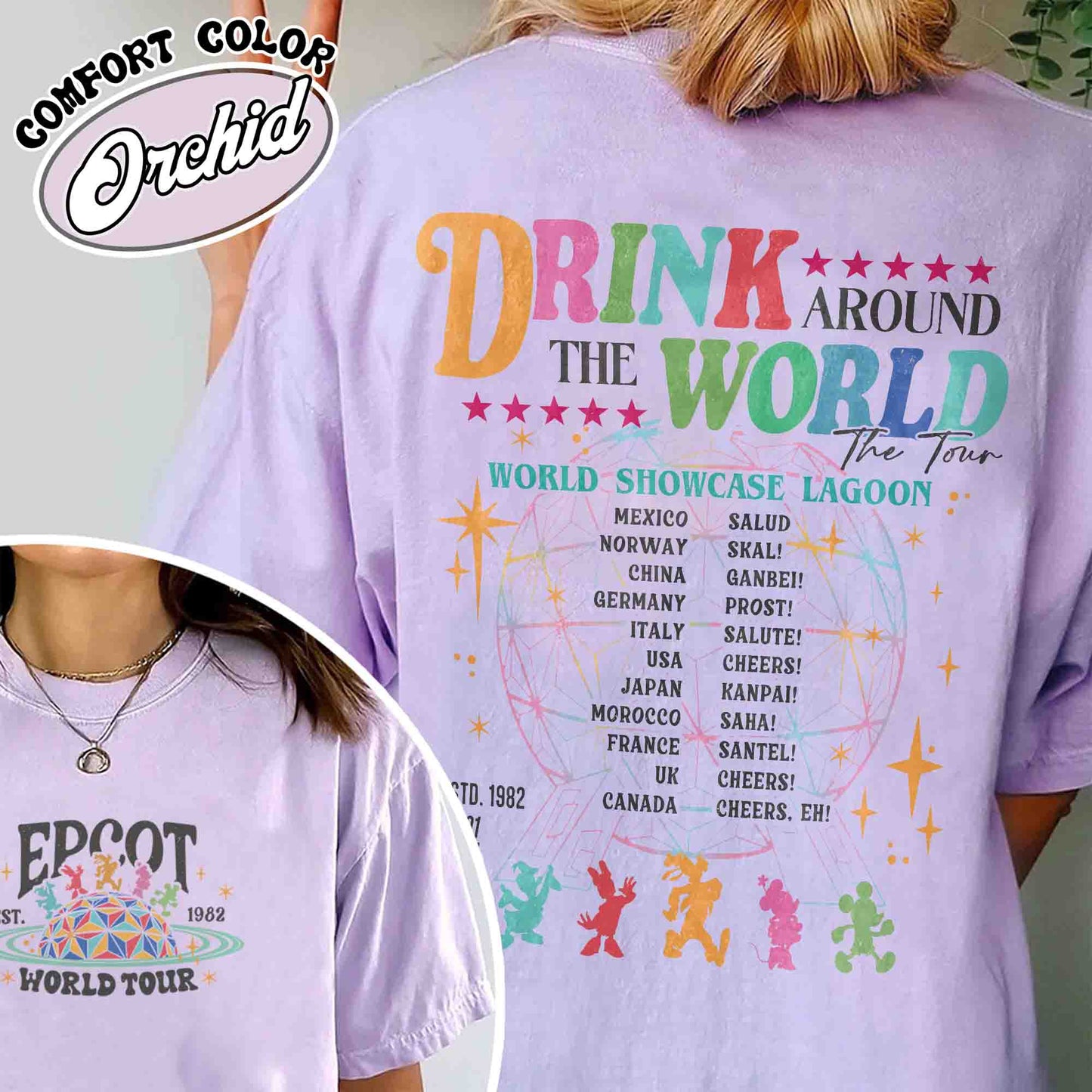 Epcot Drink Around the World Shirt, Drink Around the World Shirt, Drink Around the World Shirt Checklist, Epcot Drink Around the World Shirt