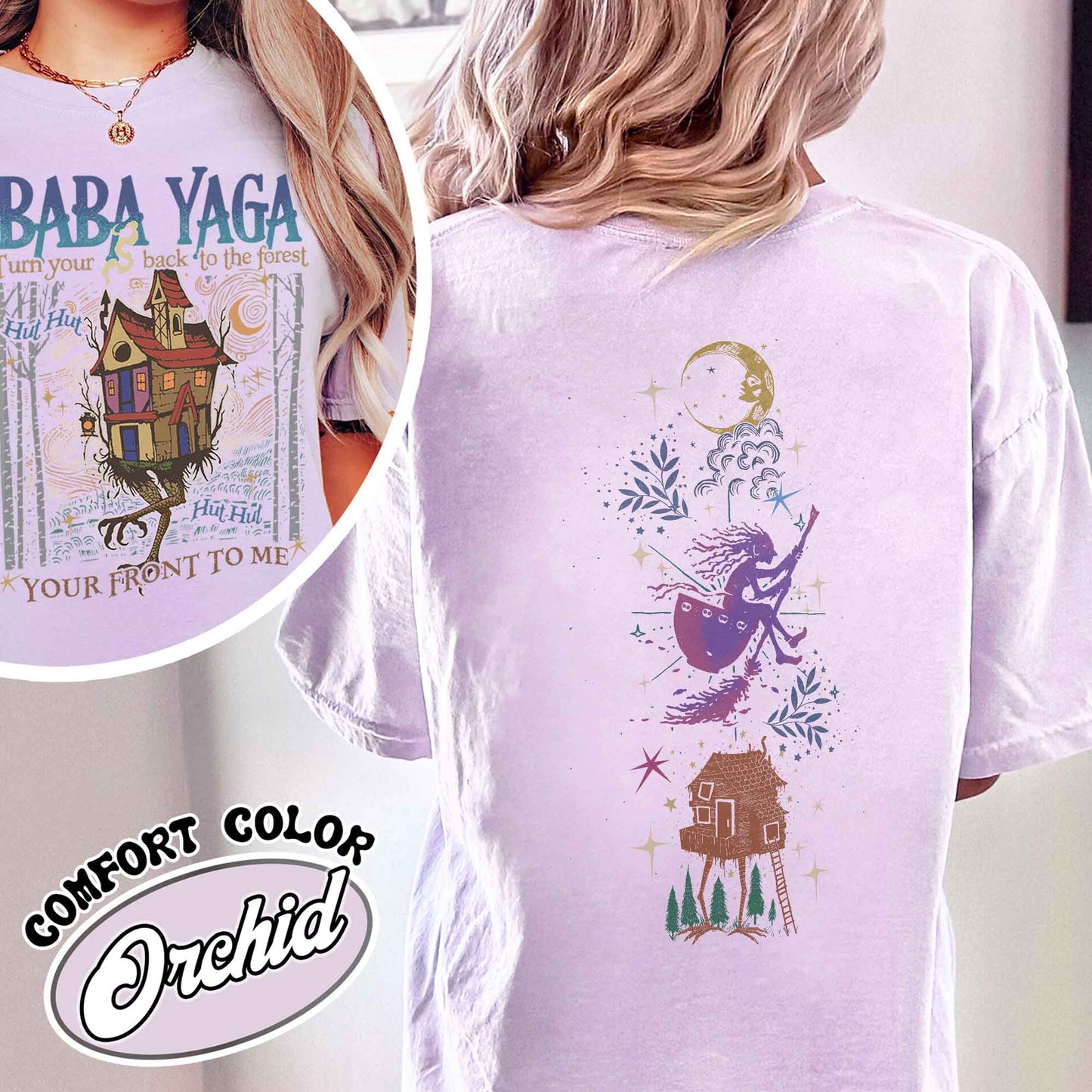 Baba Yaga Comfort Color Shirt, Baba Yaga House Shirt, I Still Read Fairy Tales, Fairy Tale Comfort Color Shirt, Baba Yaga Hut, Warm Slavic Folklore Graphic Shirt for Witches