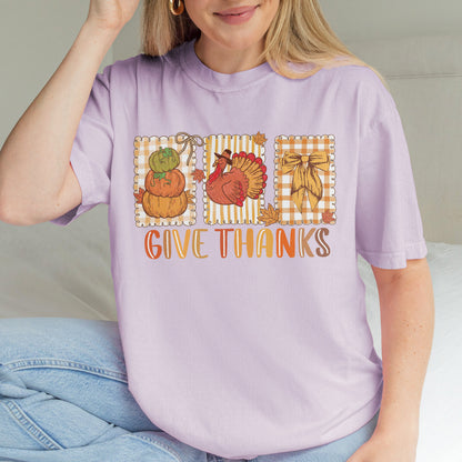 Thanksgiving Holiday, Give Thanks Coquette, Fall Pumpkin Turkey, Grateful Thankful Blessed, Autumn Gift Tshirt