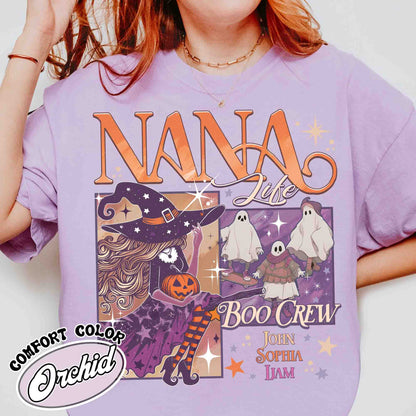 Custom Halloween Nana Witch Shirt, Personalized Halloween Mama Shirt, Spooky Mama Shirt, Spooky Mom Shirt, Halloween Shirt, Custom Name Halloween