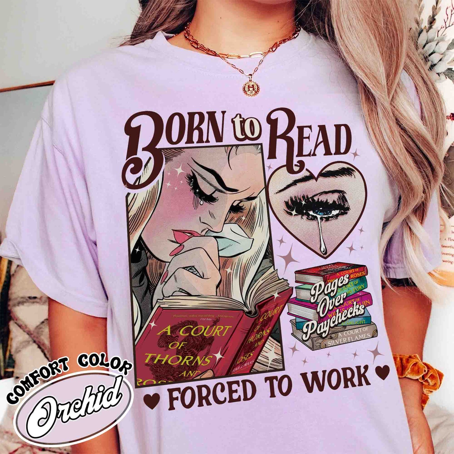 Born To Read Bookish Comfort Colors Shirt, Funny Reader Book Addict, Bookish Gift For Her, Dark Romance, Smut Shirt Gift Booktok, Sjm Book Shirt