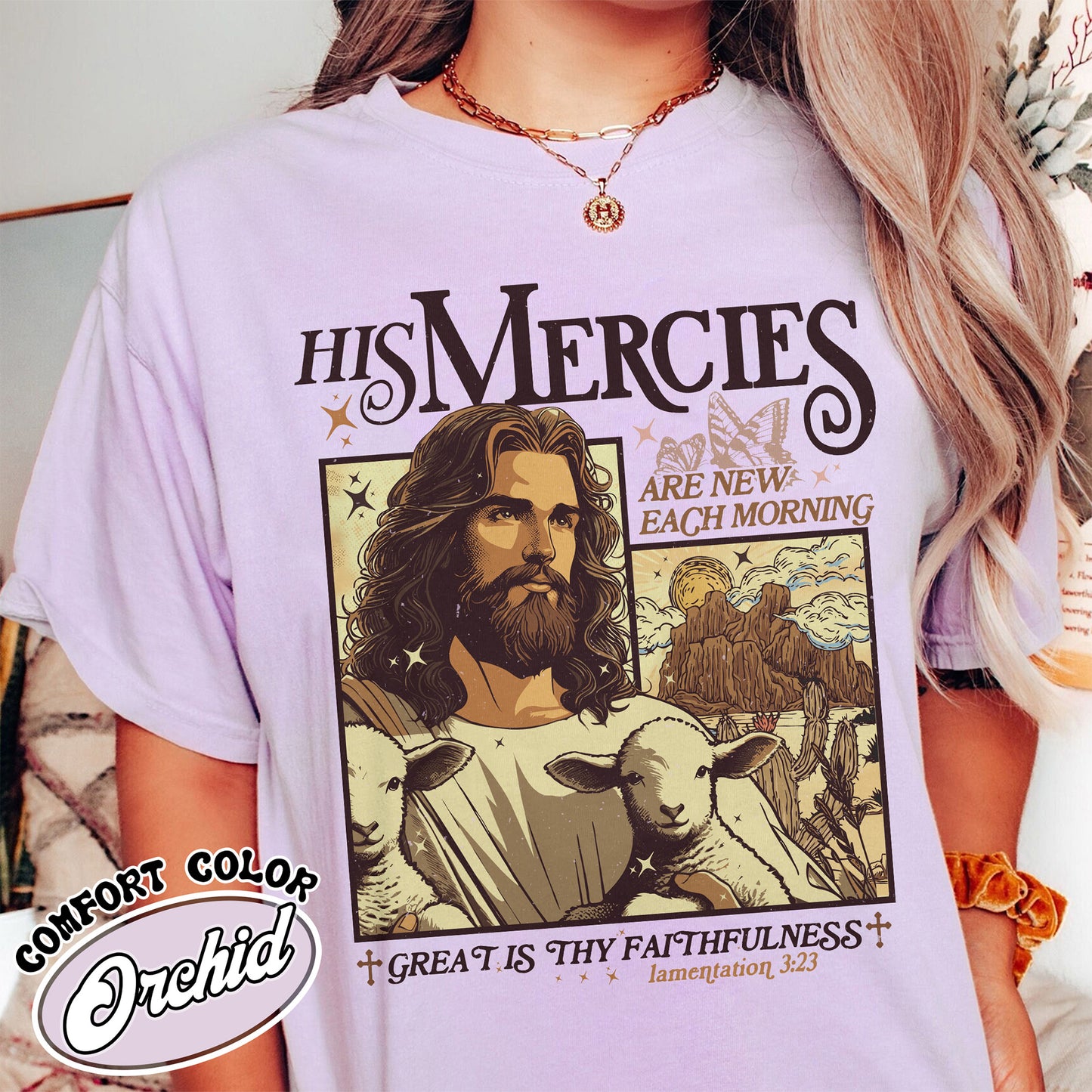 His Mercies Are New Everyday Shirt, Christian Shirt, Bible Verse Shirt, His Mercies Are New Each Morning Shirt, Jesus Apparel Faith Based Shirt