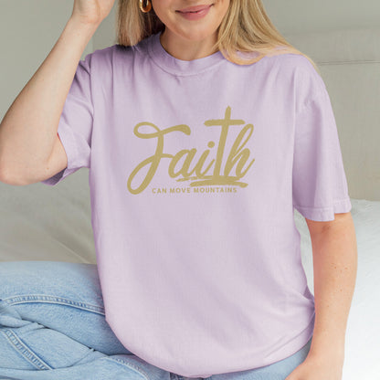 Faith Can Move Mountains Shirt | Christian Cross Bible Verse Tee