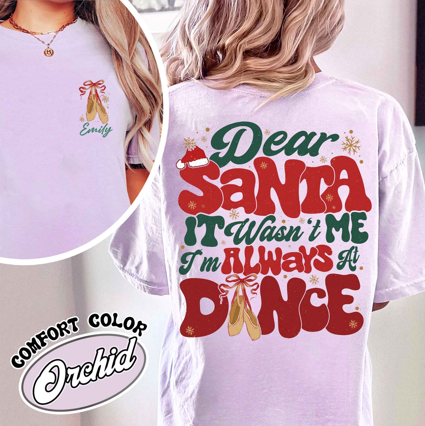 Dear Santa It Wasn't Me I'm Always At Dance Shirt,Custom Christmas Dancer Shirt,Christmas Dancer Tee,Christmas Shirt For Dancer,Dancers Gift