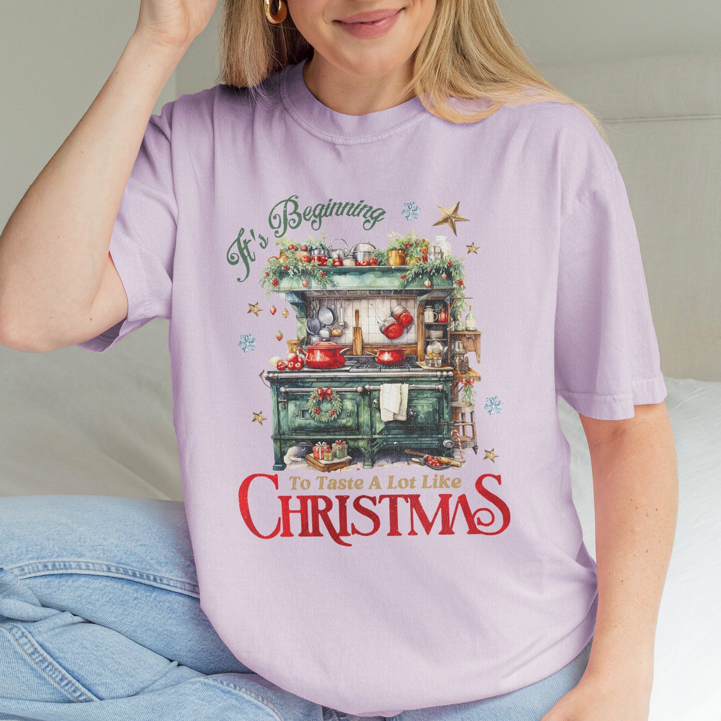 Christmas Kitchen Shirt: It’s Beginning to Taste Like Christmas, Cozy Christmas Baking Shirt