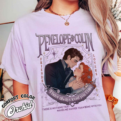 Penelope Featherington Comfort Color Shirt, Penelope and Colin Shirt, Lady Whistledown Colin and Penelope, Colin Carriage Ride, Pen and Colin Carriage Shirt