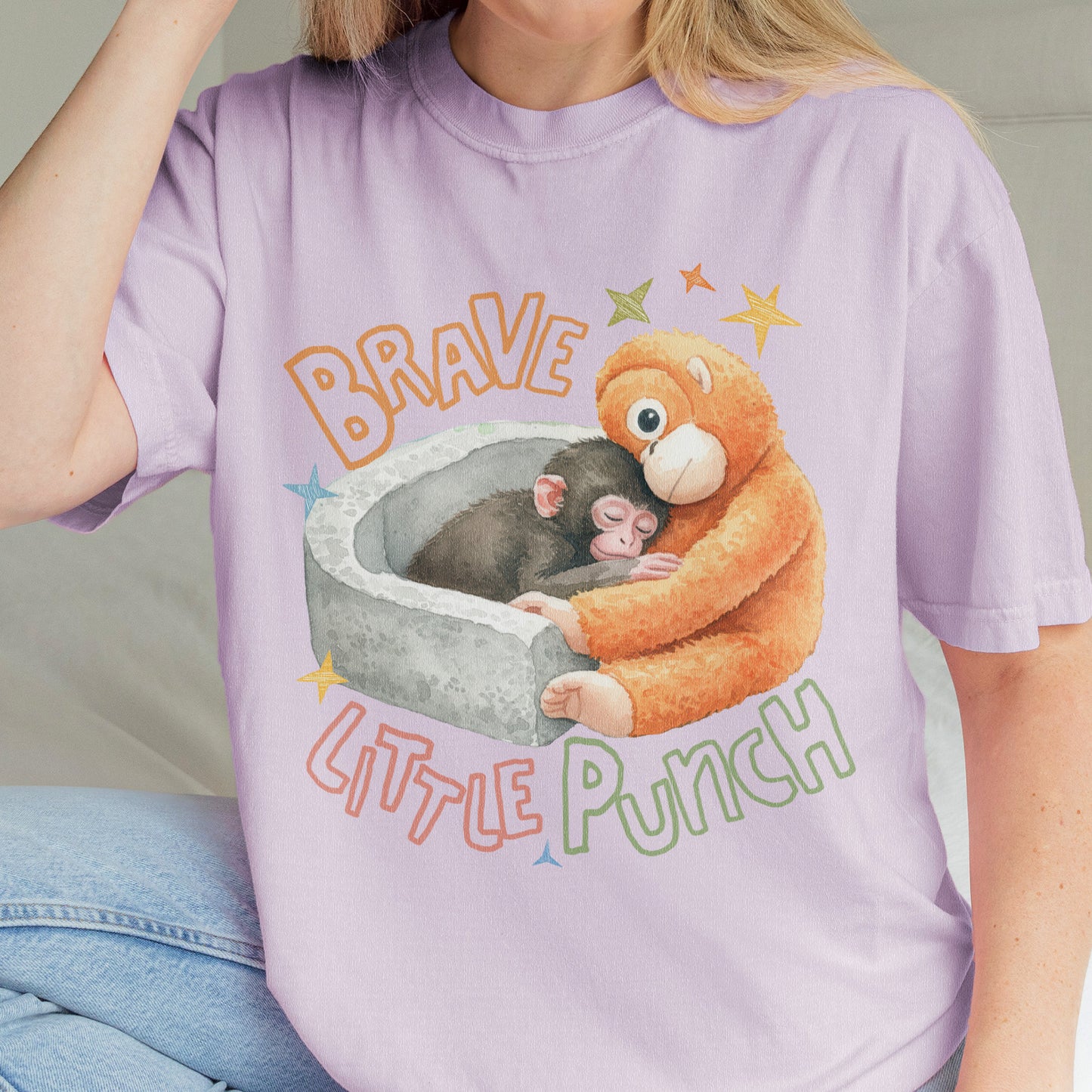 Punch the Monkey, Hang In There Punch, Team Punch, Baby Monkey Holding Plush Toy, Animal Lover Gift Tshirt