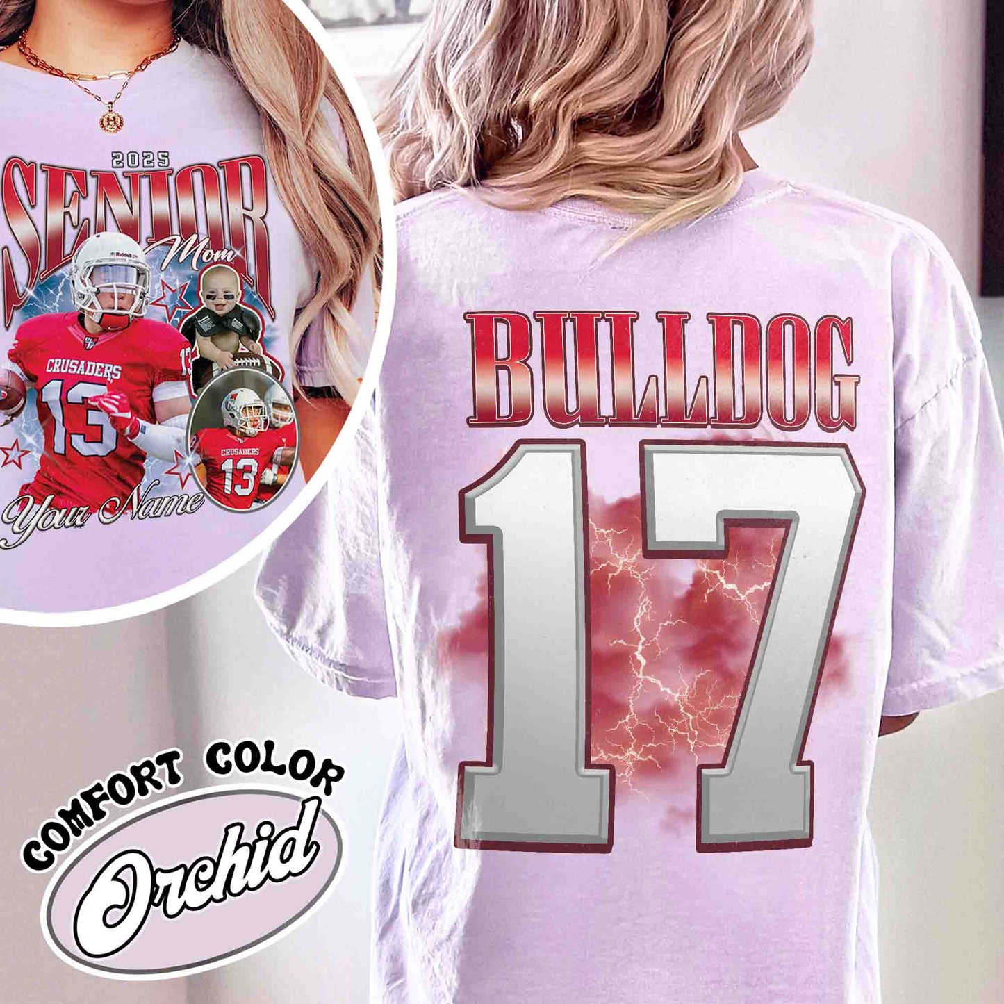 Custom Senior Football Mom Shirt, Senior Football Mom 2025, Mom of a Senior Football, Custom Football Shirt With Photo, Bootleg Sports Shirt