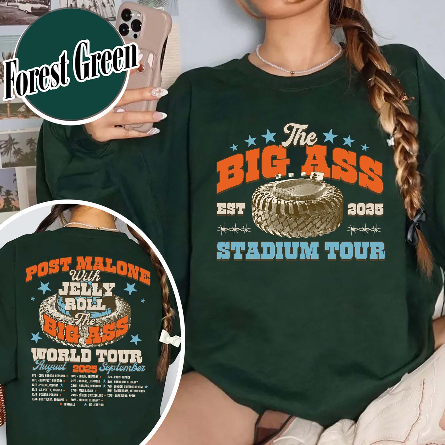 PM With JR Concert Sweatshirt,The Big Ass World Tour  August and September Sweatshirt,Country Music Tour Outfit