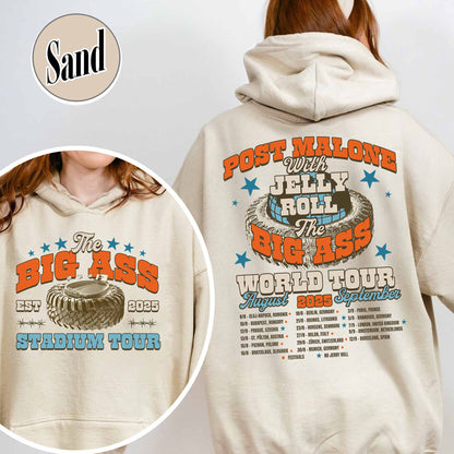 PM With JR Concert Hoodie,The Big Ass World Tour  August and September Hoodie,Country Music Tour Outfit