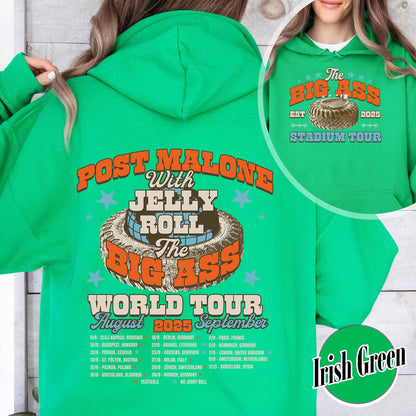 PM With JR Concert Hoodie,The Big Ass World Tour  August and September Hoodie,Country Music Tour Outfit