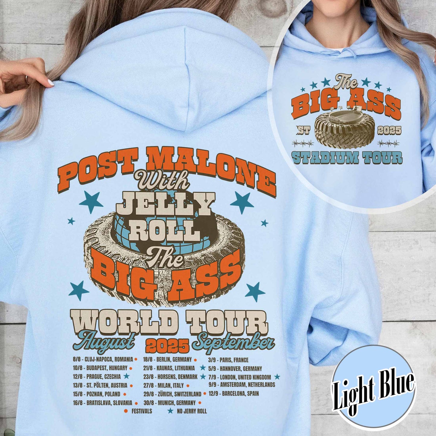 PM With JR Concert Hoodie,The Big Ass World Tour  August and September Hoodie,Country Music Tour Outfit