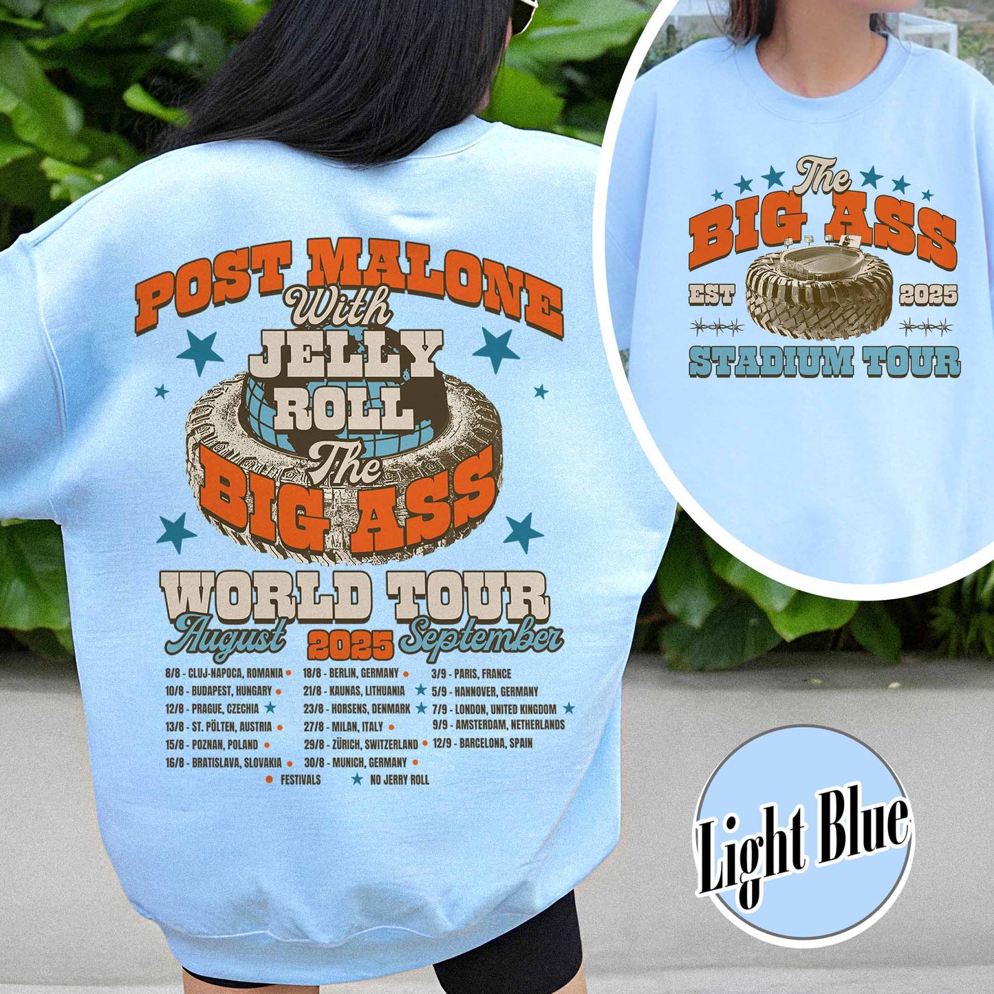 PM With JR Concert Sweatshirt,The Big Ass World Tour  August and September Sweatshirt,Country Music Tour Outfit