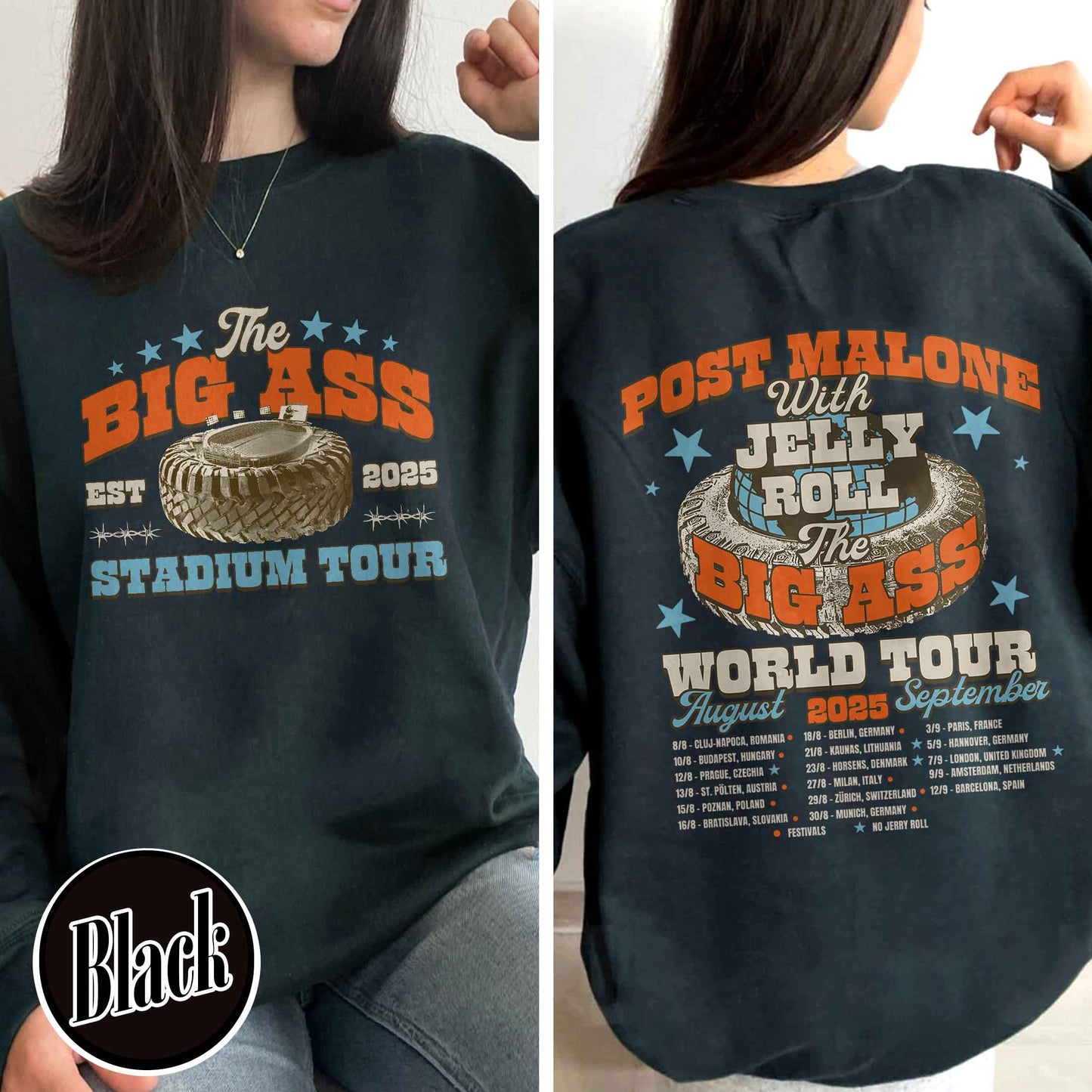 PM With JR Concert Sweatshirt,The Big Ass World Tour  August and September Sweatshirt,Country Music Tour Outfit