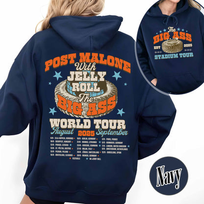 PM With JR Concert Hoodie,The Big Ass World Tour  August and September Hoodie,Country Music Tour Outfit