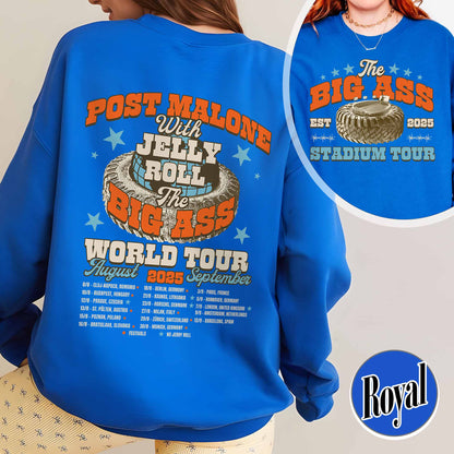 PM With JR Concert Sweatshirt,The Big Ass World Tour  August and September Sweatshirt,Country Music Tour Outfit