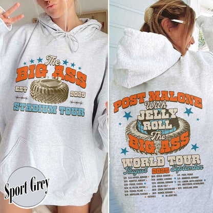 PM With JR Concert Hoodie,The Big Ass World Tour  August and September Hoodie,Country Music Tour Outfit