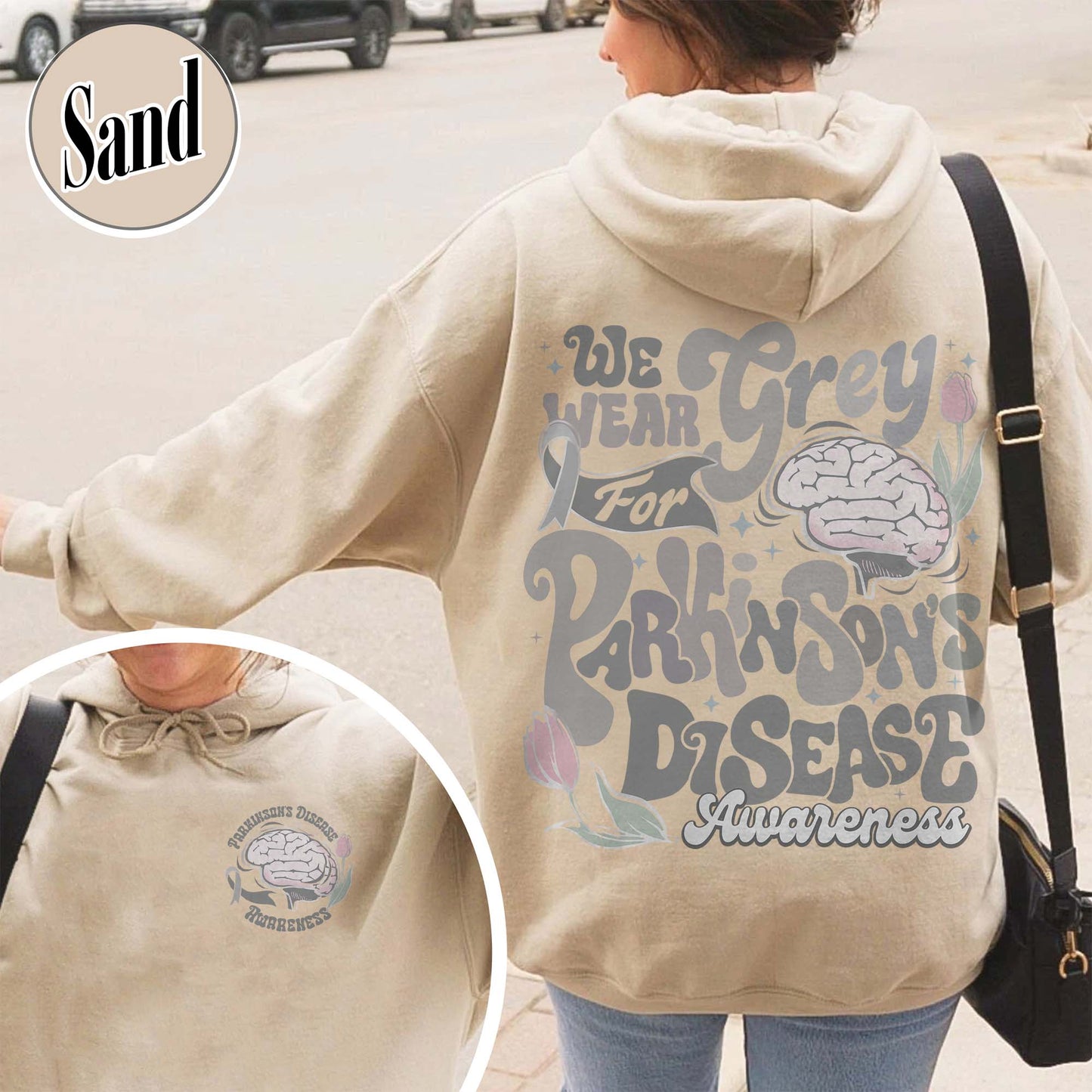 Parkinson’s Disease Awareness Hoodie, We Wear Grey for Parkinson’s Disease Hoodie