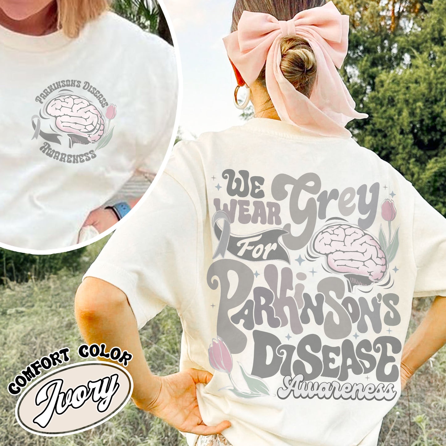 Parkinson’s Disease Awareness Comfort Color Shirt, We Wear Grey for Parkinson’s Disease Shirt