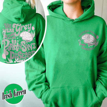 Parkinson’s Disease Awareness Hoodie, We Wear Grey for Parkinson’s Disease Hoodie