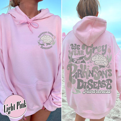 Parkinson’s Disease Awareness Hoodie, We Wear Grey for Parkinson’s Disease Hoodie
