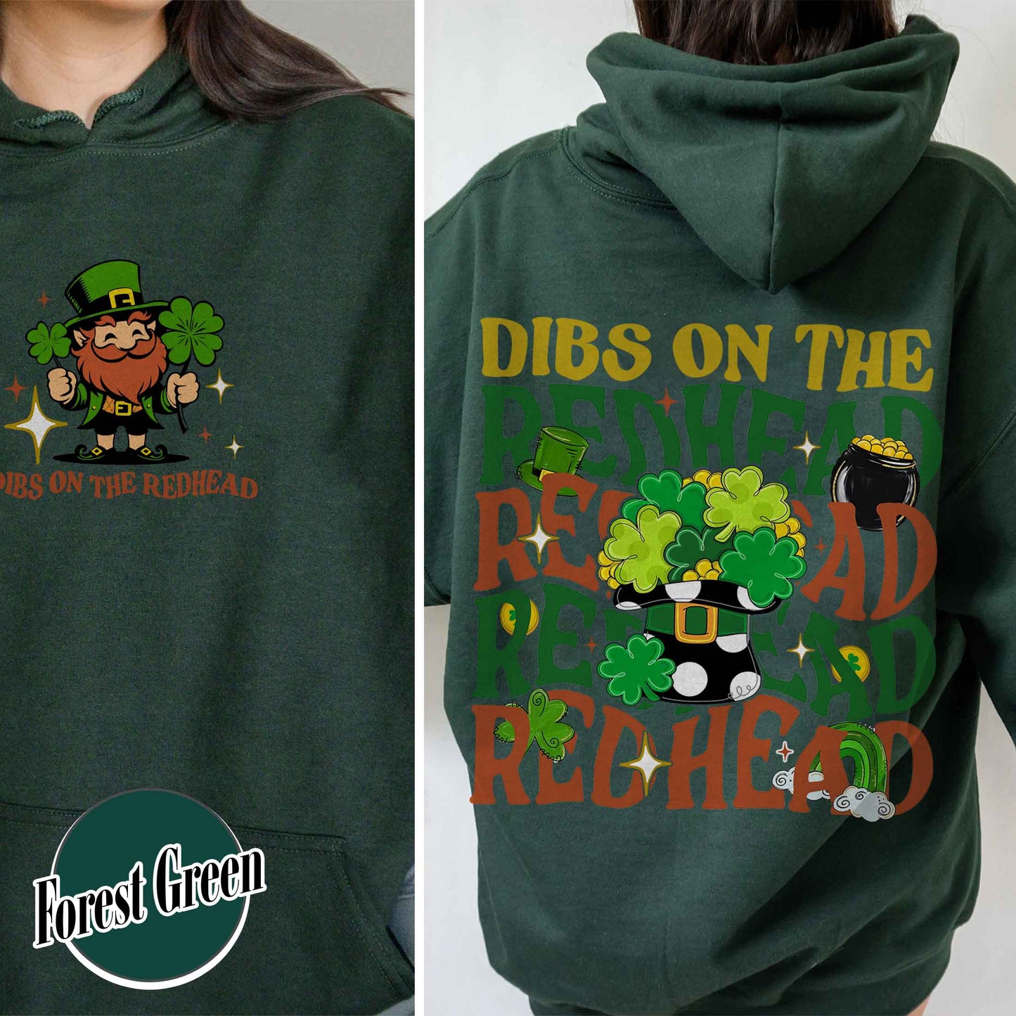 Patricks Day Hoodie,Dibs On The Redhead Baby Hoodie, Funny St Patricks Day Hoodie, Y2K Lucky Hoodie