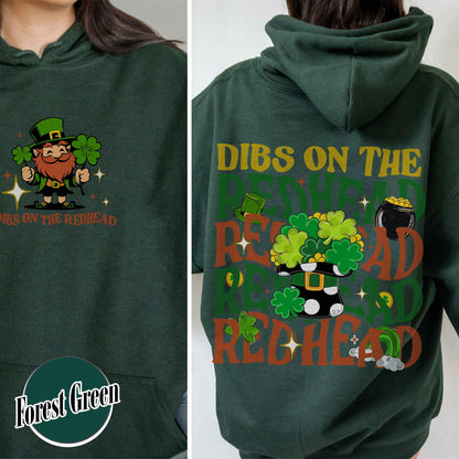 Patricks Day Hoodie,Dibs On The Redhead Baby Hoodie, Funny St Patricks Day Hoodie, Y2K Lucky Hoodie