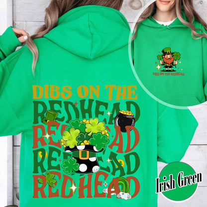 Patricks Day Hoodie,Dibs On The Redhead Baby Hoodie, Funny St Patricks Day Hoodie, Y2K Lucky Hoodie