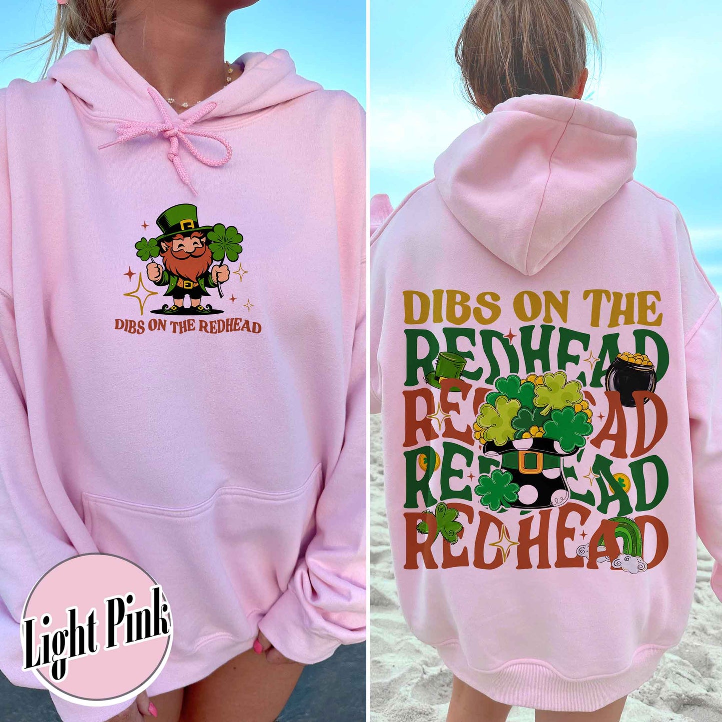 Patricks Day Hoodie,Dibs On The Redhead Baby Hoodie, Funny St Patricks Day Hoodie, Y2K Lucky Hoodie