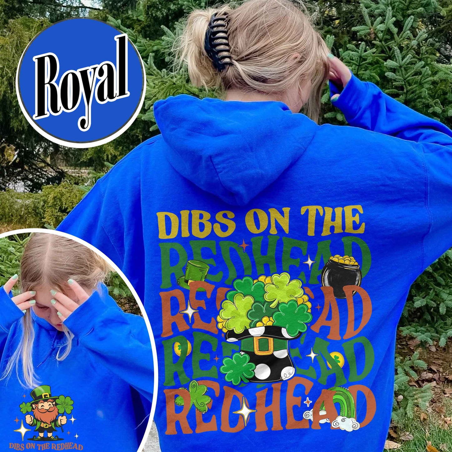 Patricks Day Hoodie,Dibs On The Redhead Baby Hoodie, Funny St Patricks Day Hoodie, Y2K Lucky Hoodie