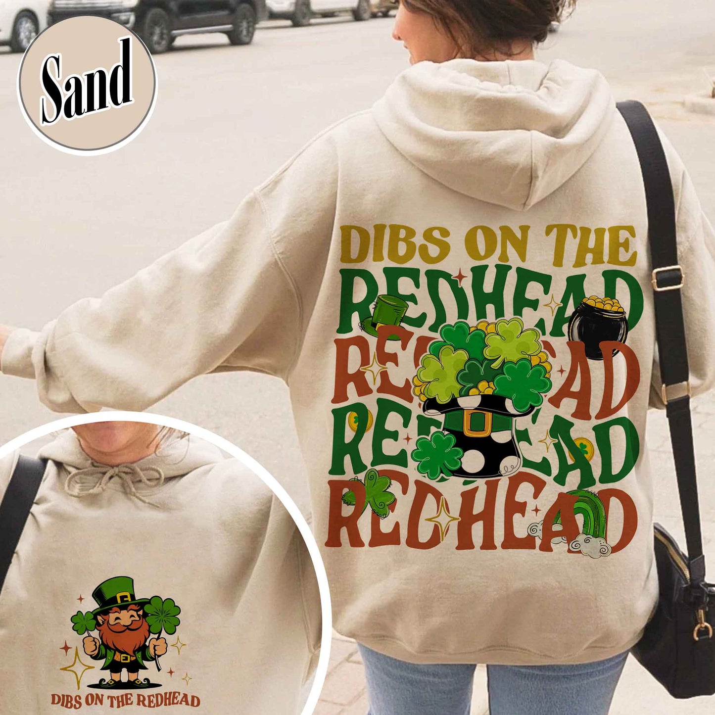 Patricks Day Hoodie,Dibs On The Redhead Baby Hoodie, Funny St Patricks Day Hoodie, Y2K Lucky Hoodie