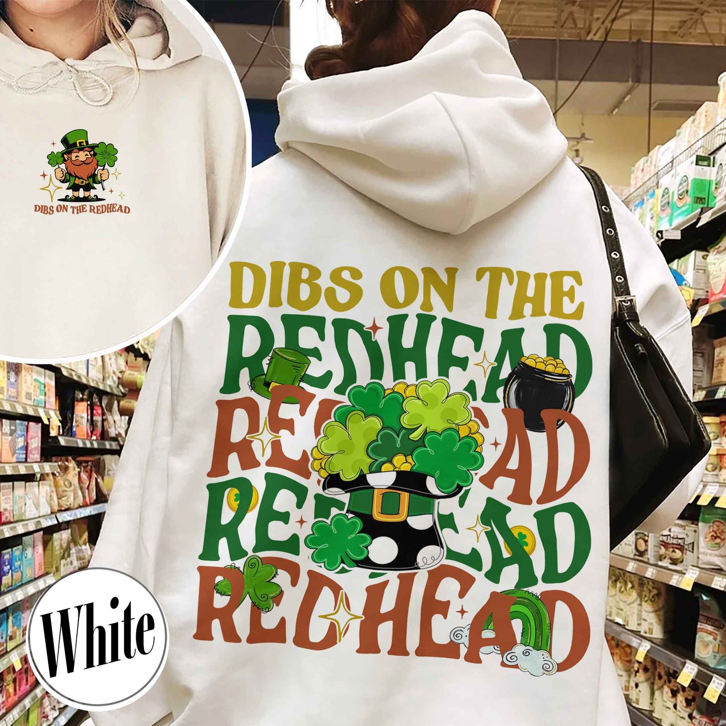 Patricks Day Hoodie,Dibs On The Redhead Baby Hoodie, Funny St Patricks Day Hoodie, Y2K Lucky Hoodie