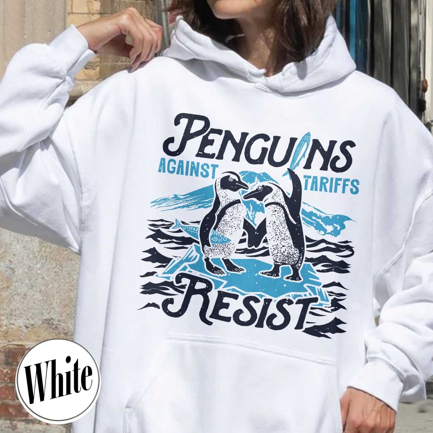 Penguins Hate Tariffs Hoodie, Flippers up Hoodie, Heard Island Hoodie, Subtle FDT Hoodie Resistance Protest, Penguins Against Tariffs Hoodie