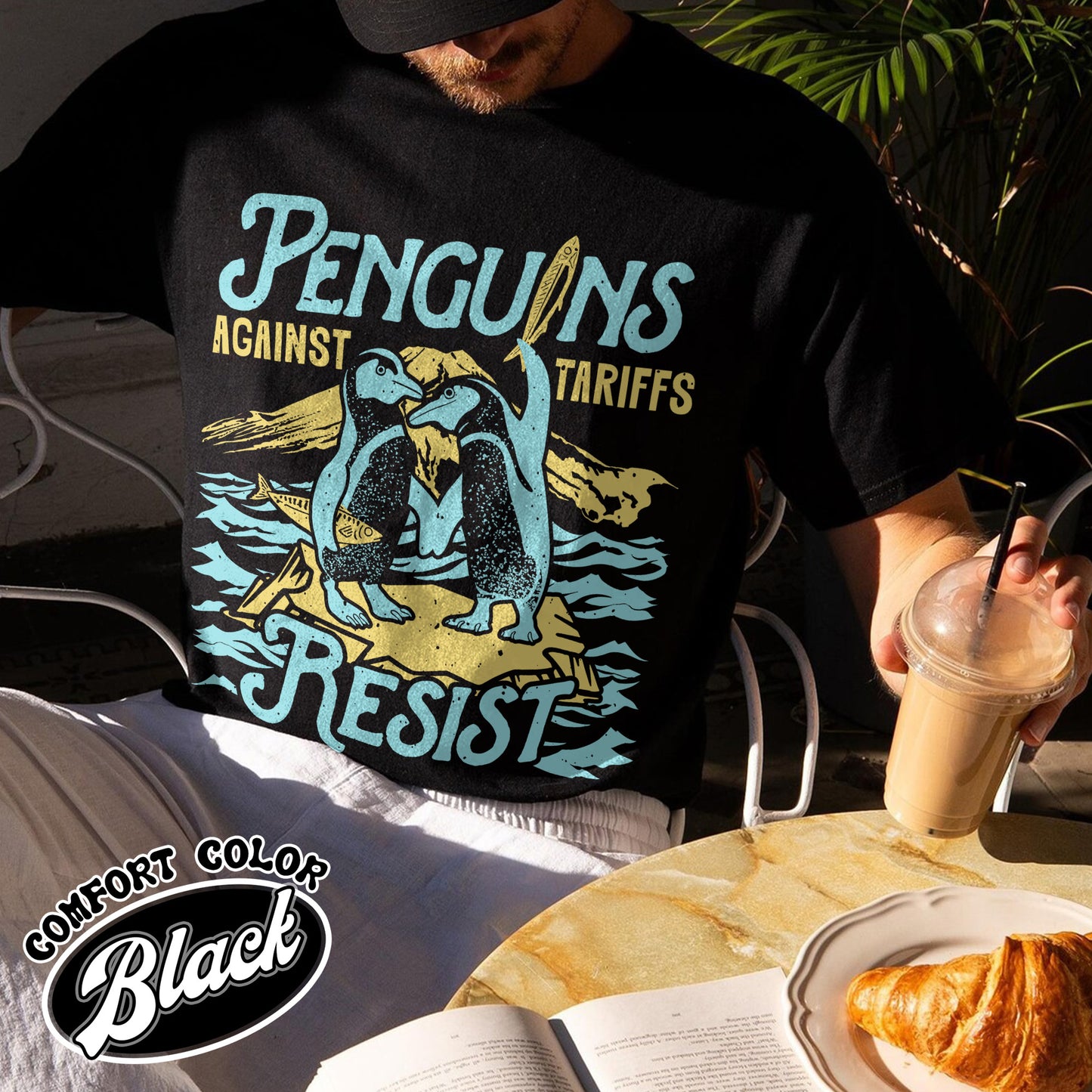Penguins RESIST Comfort Color Shirt, Flippers up Tee, Heard Island Shirt, Subtle FDT Shirt