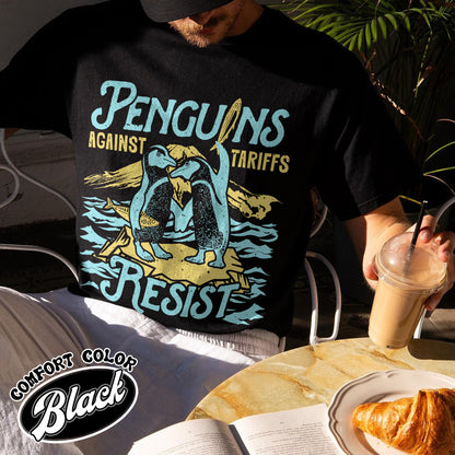 Penguins RESIST Comfort Color Shirt, Flippers up Tee, Heard Island Shirt, Subtle FDT Shirt