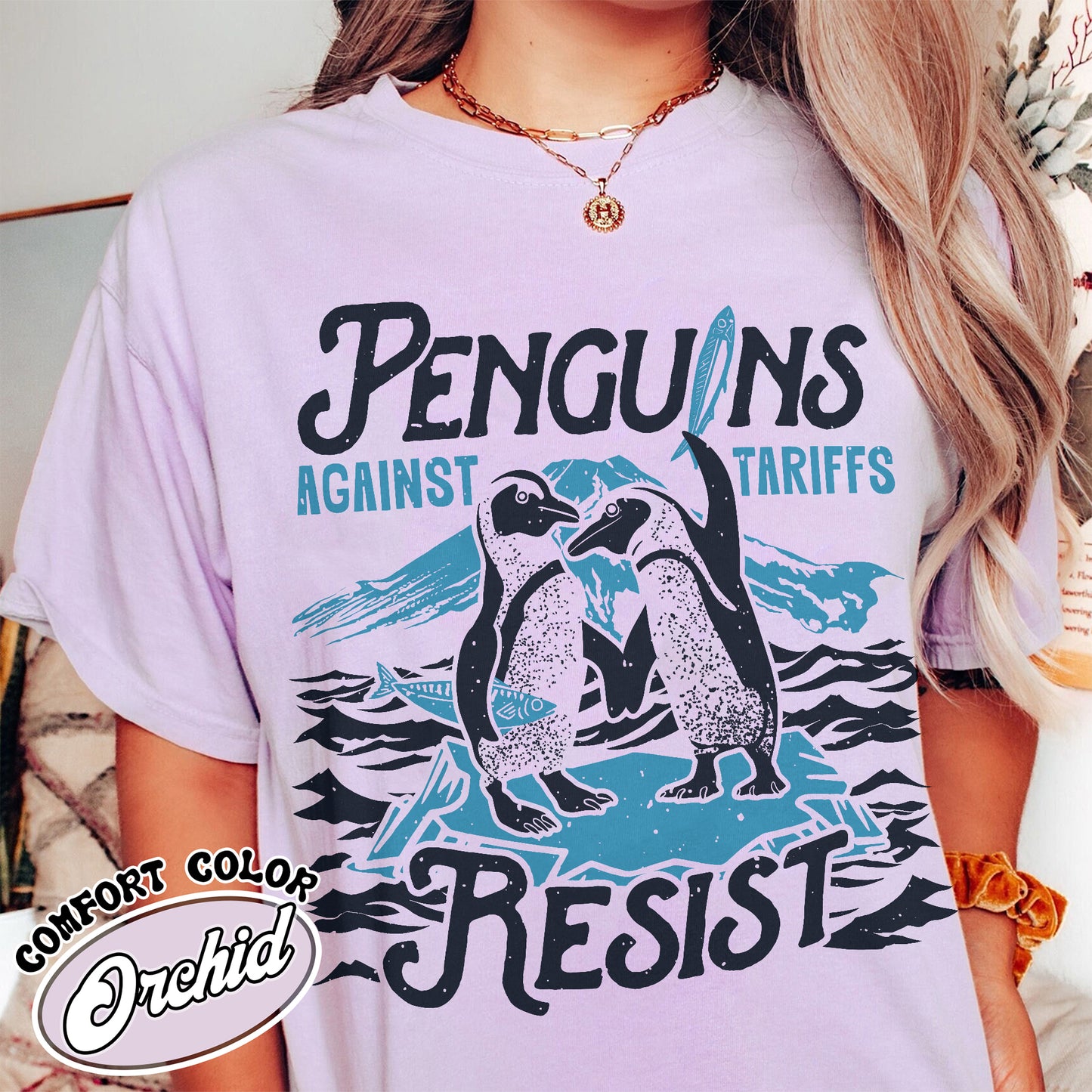 Penguins RESIST Comfort Color Shirt, Flippers up Tee, Heard Island Shirt, Subtle FDT Shirt